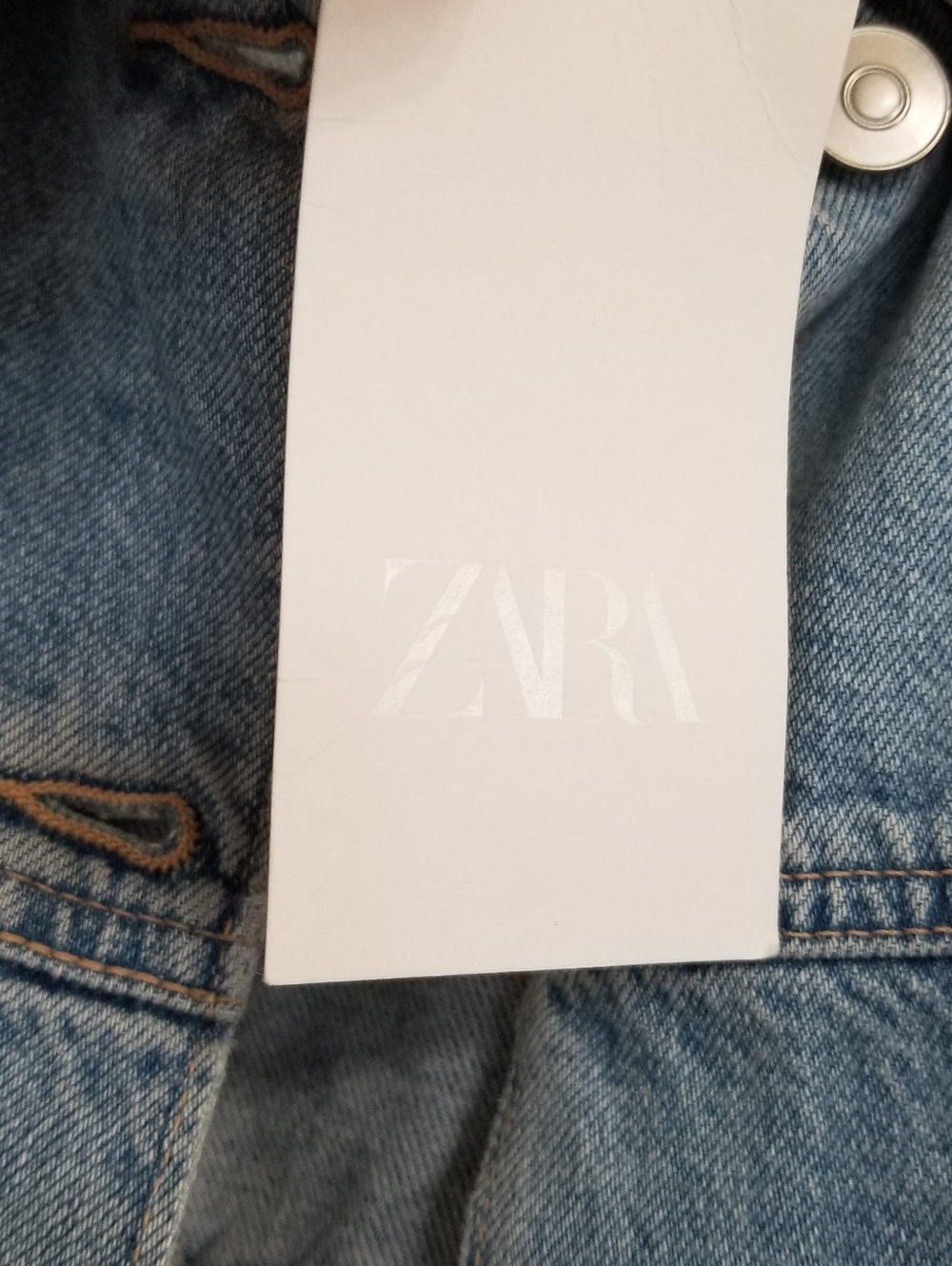 Zara Light Blue Boxy Cropped Denim Jacket - Picture 5 of 8